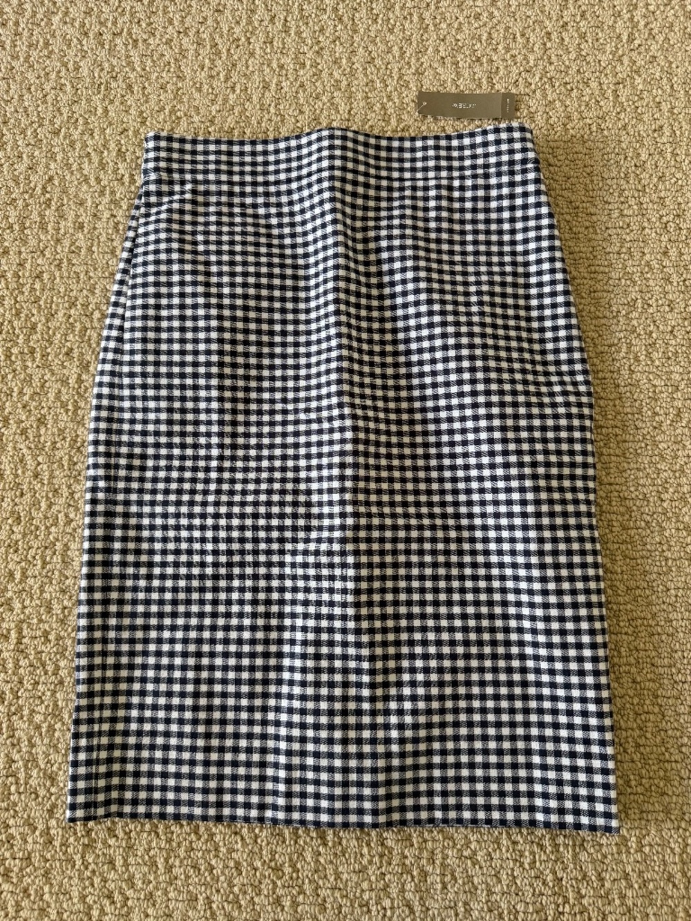J Crew blue and white gingham skirt